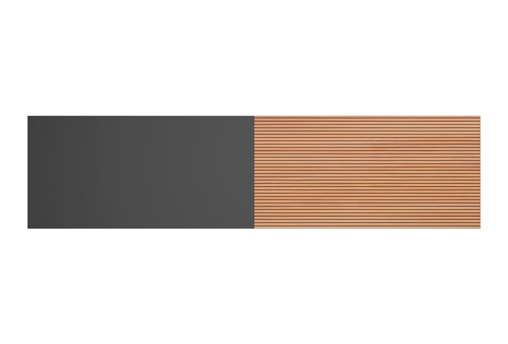 Tête de lit pour lit 140cm graphite impression chêne 67x225x3