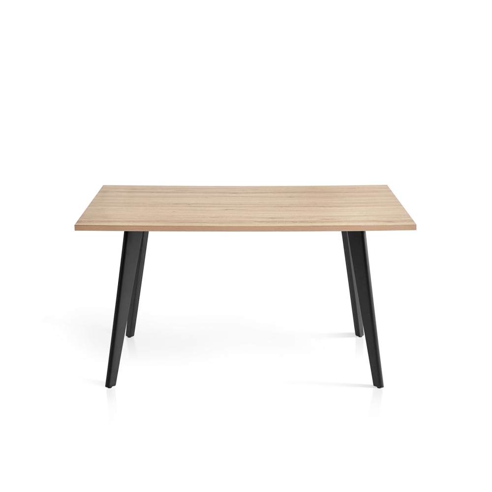 Table de repas fixe en mélamine et métal pour 6 personnes L140