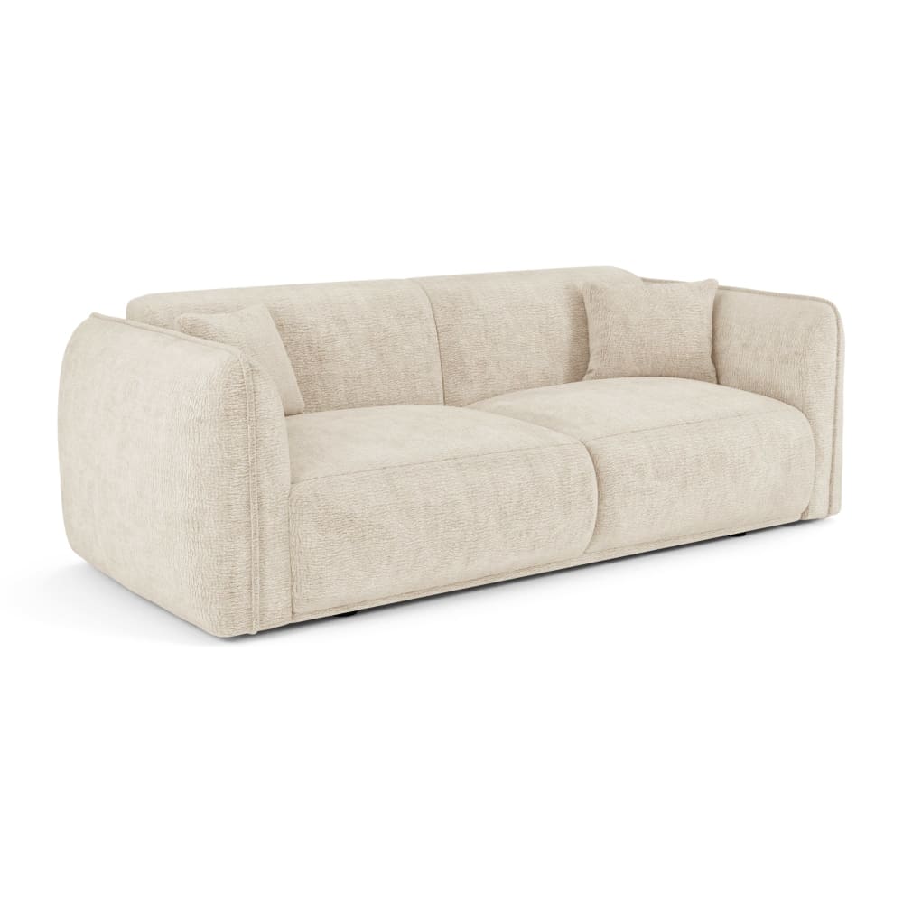 Canapé 3 places 3 places en velours à motifs crème