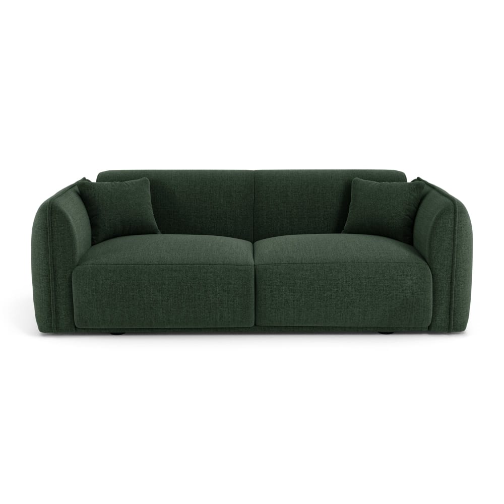 Canapé 3 places 3 places en tissu tramé toucher doux  vert kaki