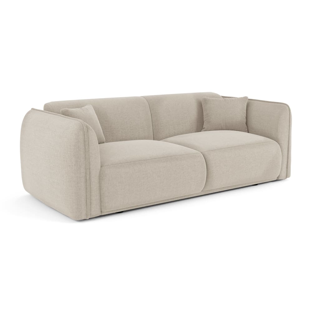 Canapé 3 places 3 places en tissu tramé toucher doux  beige