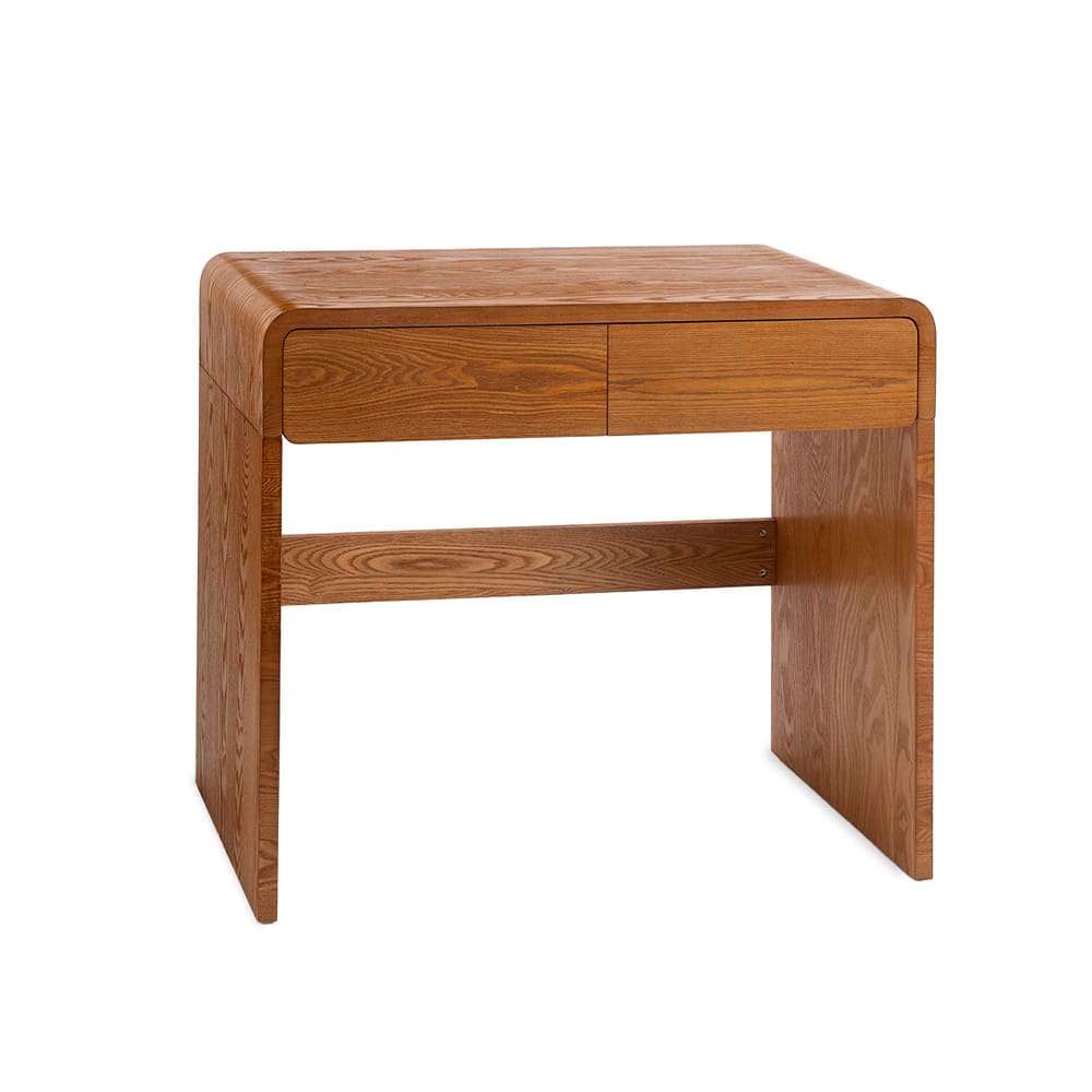 Console 2 tiroirs bois foncé 90x78cm