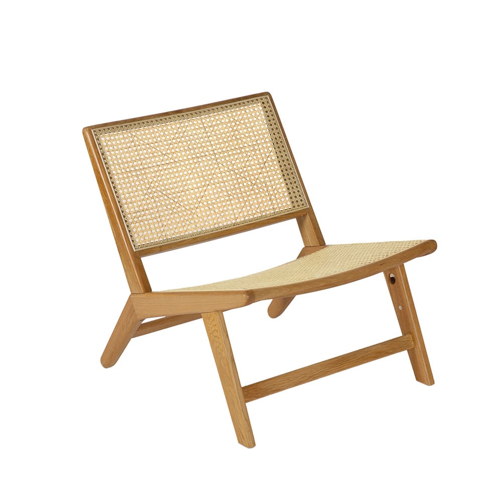 fauteuil bois chêne - rotin