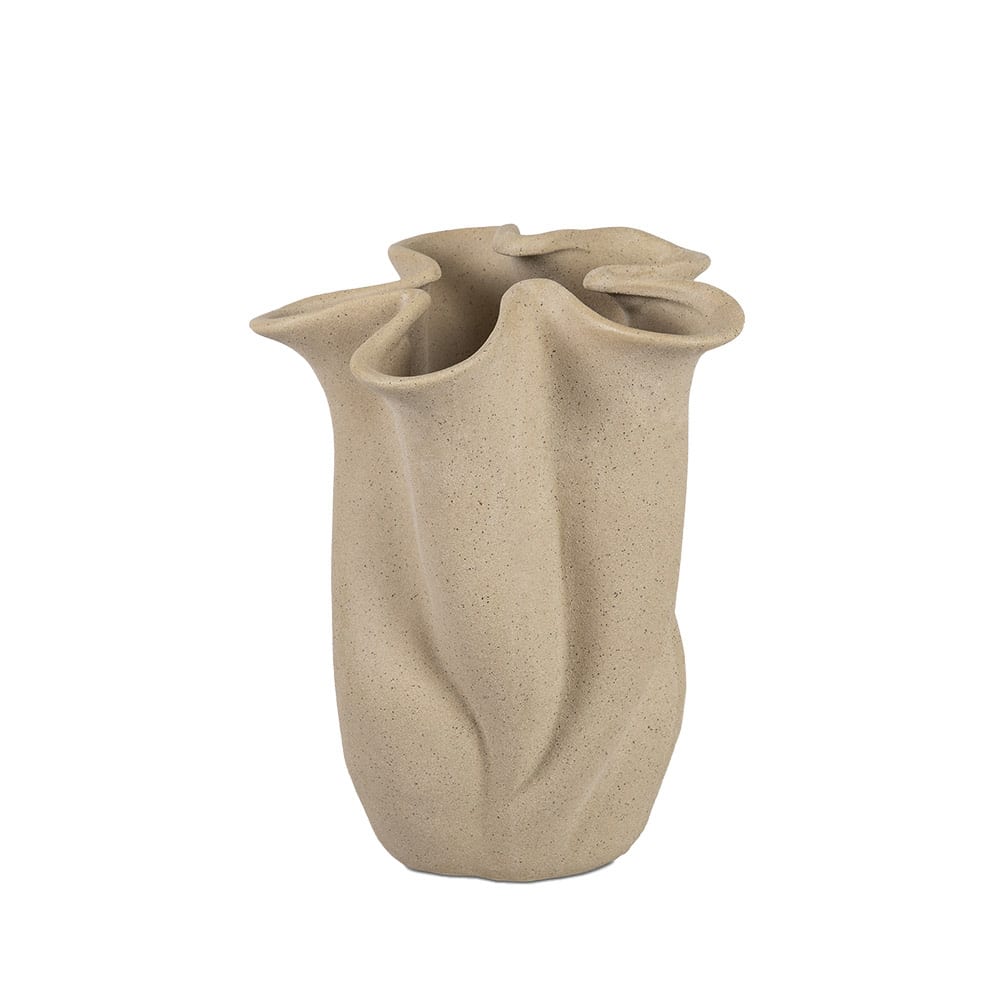 Vase céramique grège 20x19x24 cm