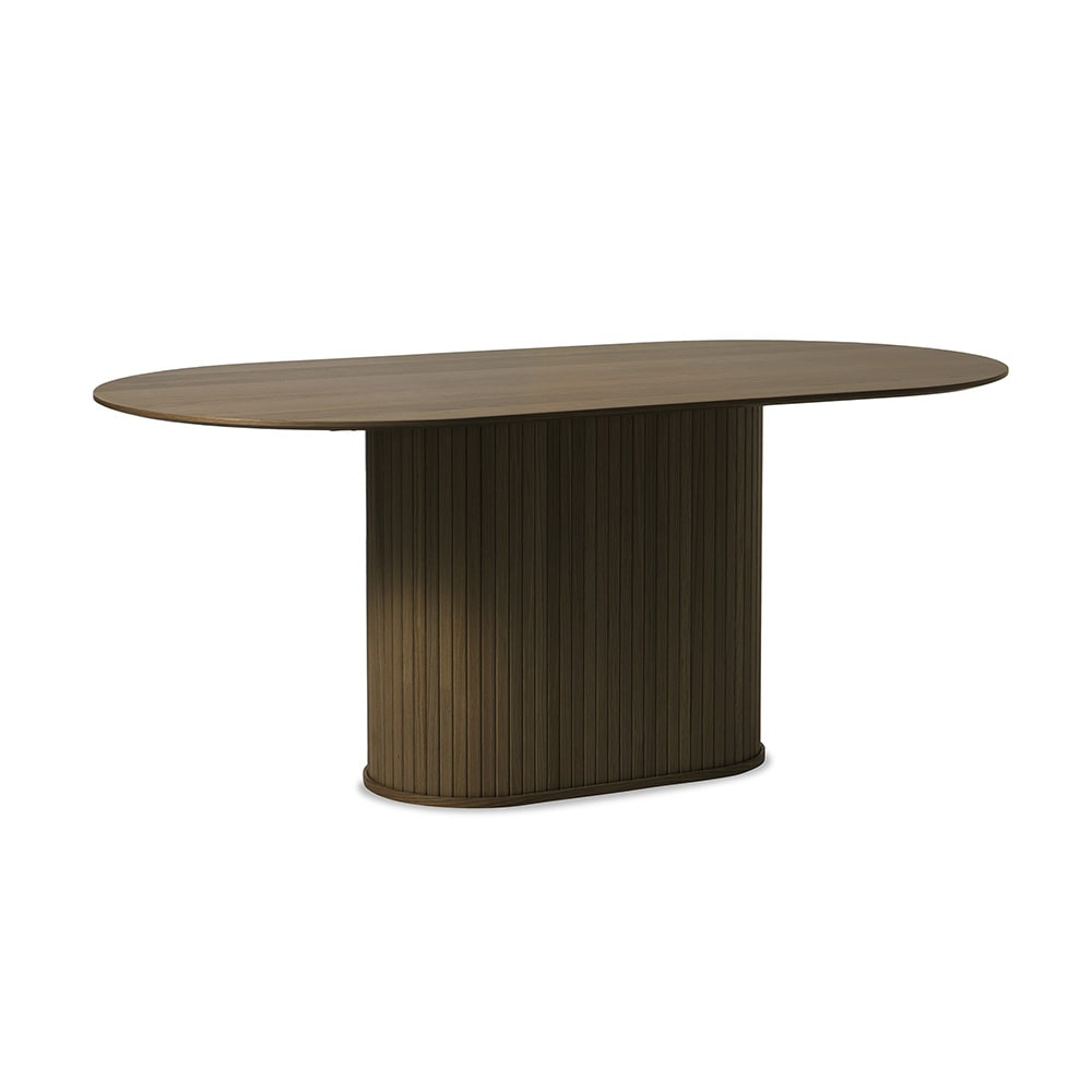 Table à manger ovale 180 cm bois foncé