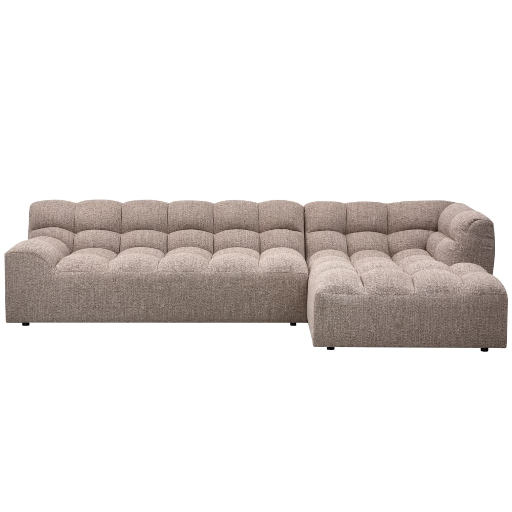 Canapé d'angle droit - tissu marron