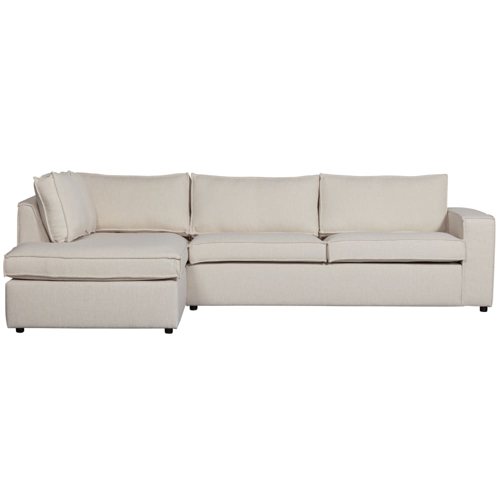 Canapé d'angle gauche 4 places en tissu beige