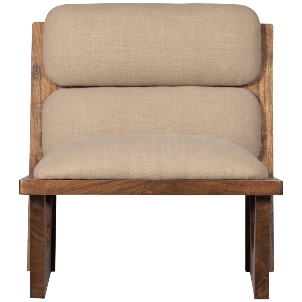 fauteuil en bouclé et - bois