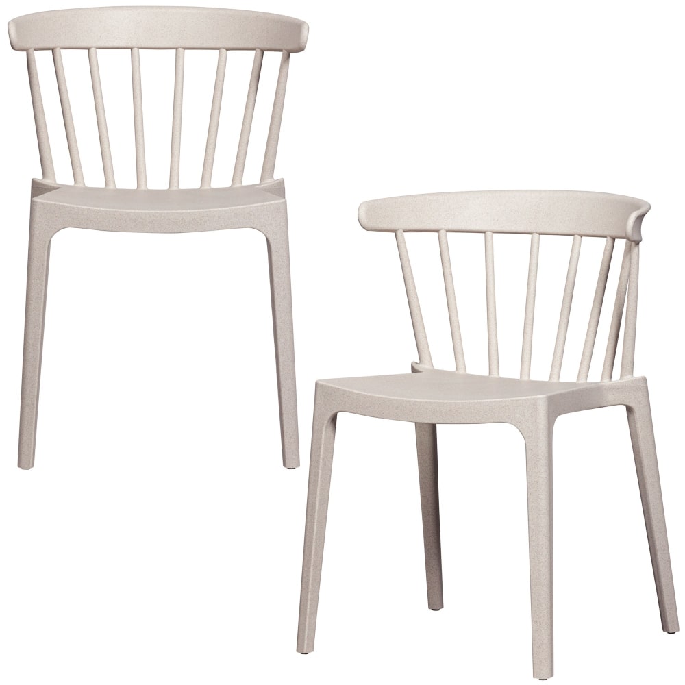 Lot de 2 chaises de jardin en polypropylène blanc cassé