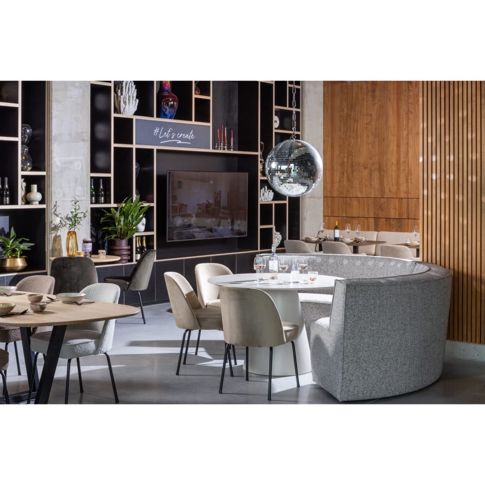 Banc de salle à manger 2 places en tissu sable