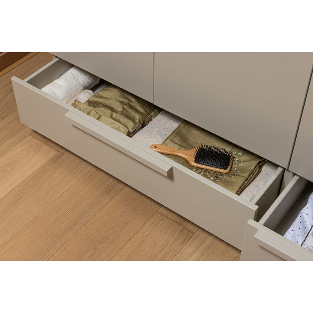 Kleiderschrank mit 3 Türen aus Kiefernholz, Beige - Maisons Du