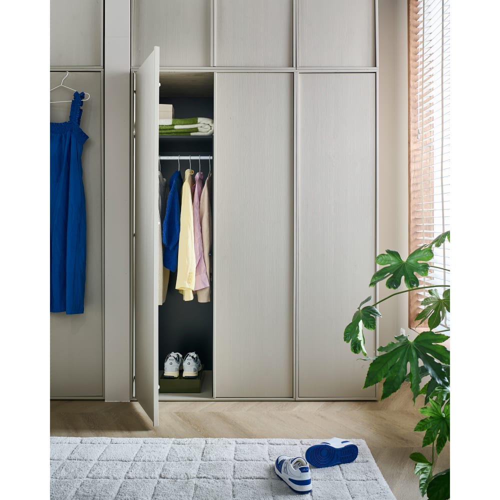 Schrank mit 1 Tür aus Kiefernholz, Grau - Maisons Du Monde