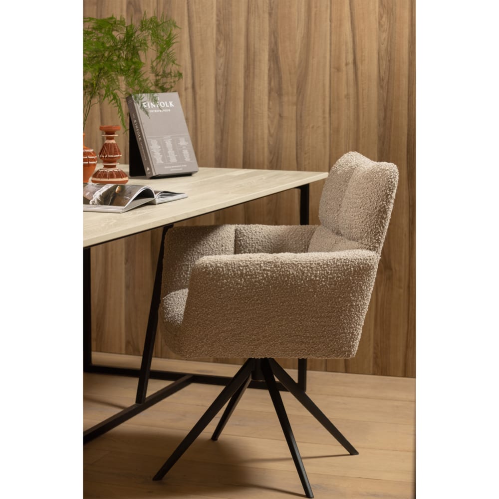 Sessel Drehbar aus Boucléstoff, Sand - Maisons Du Monde