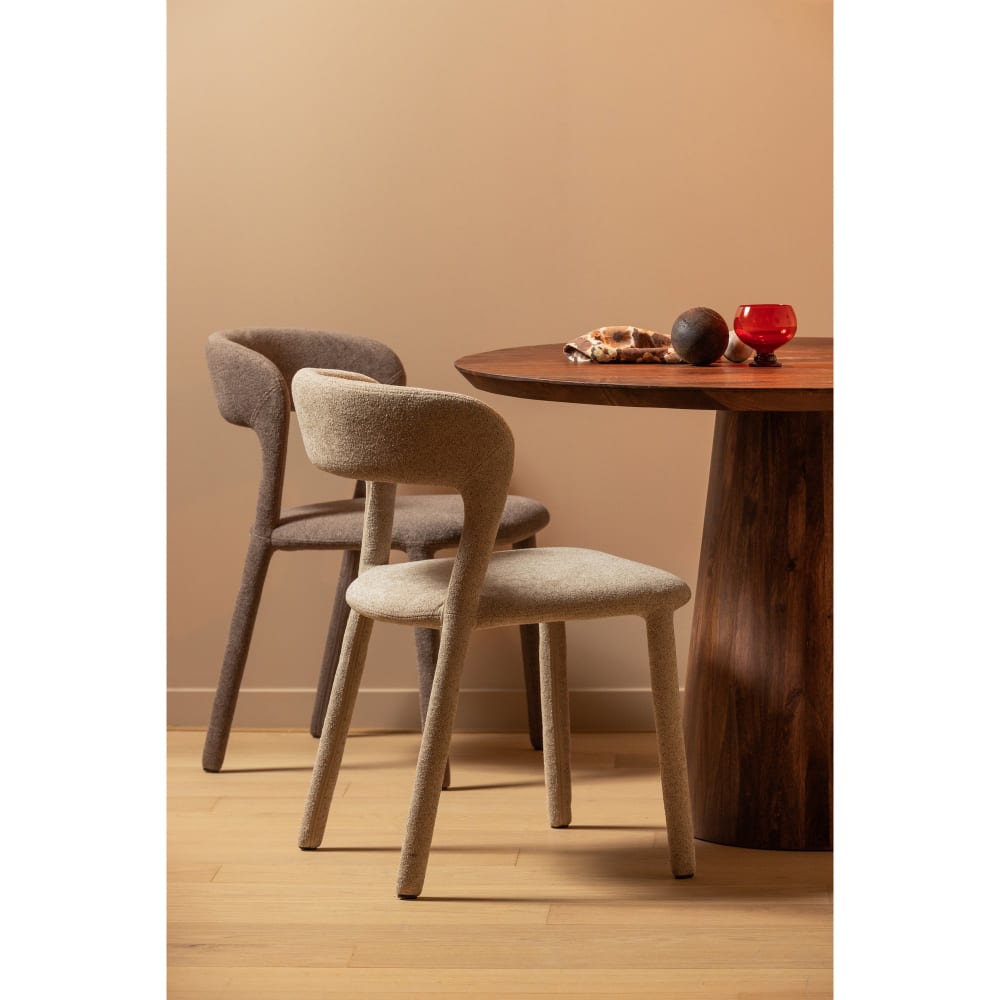 2er Set Esszimmerstühle aus Webstoff, Taupe - Maisons Du Monde