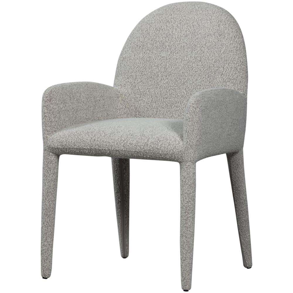 Esszimmerstuhl mit Armlehne aus Webstoff, Grau - Maisons Du Monde