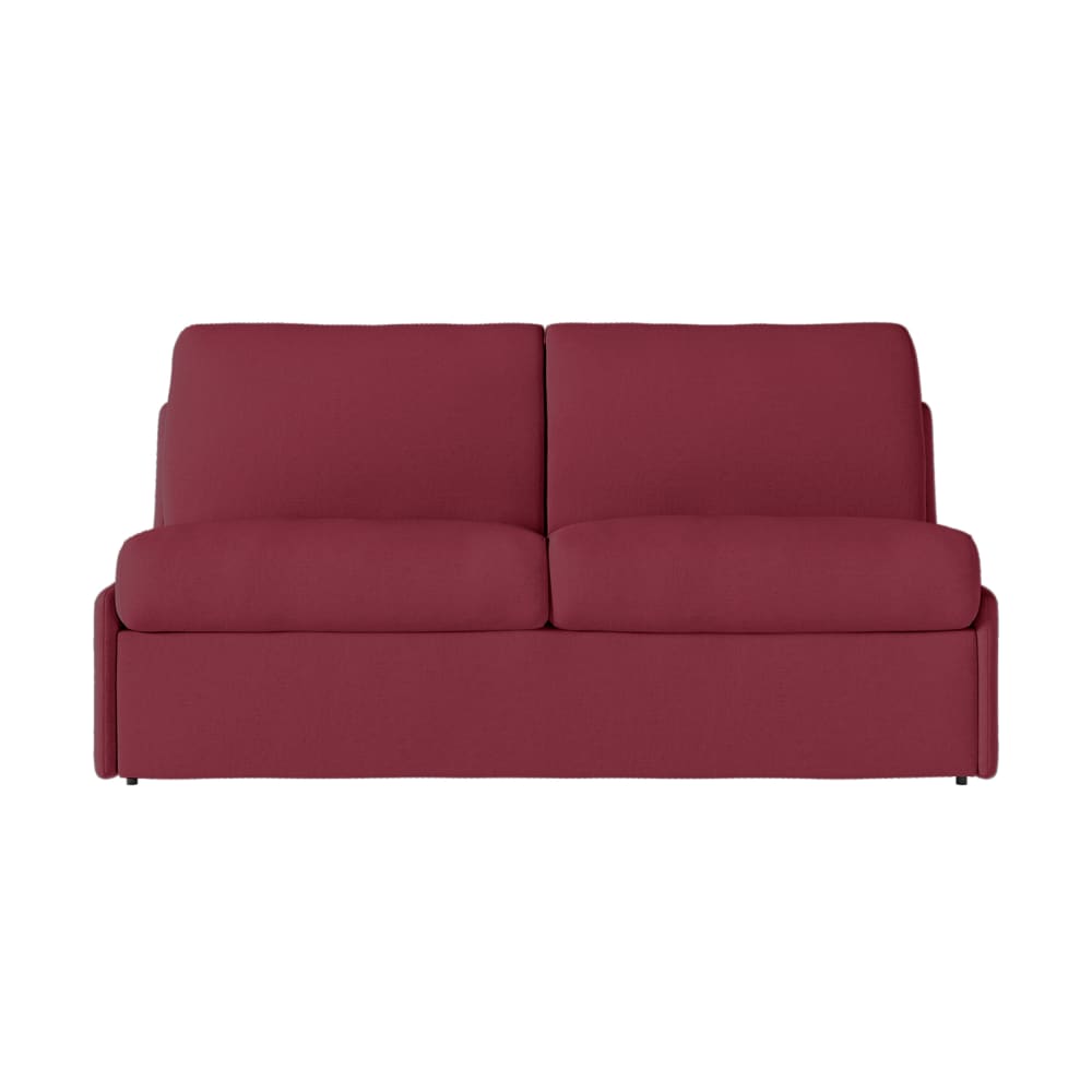 Canapé convertible couchage 140x190cm tissu bordeaux matelas 13cm