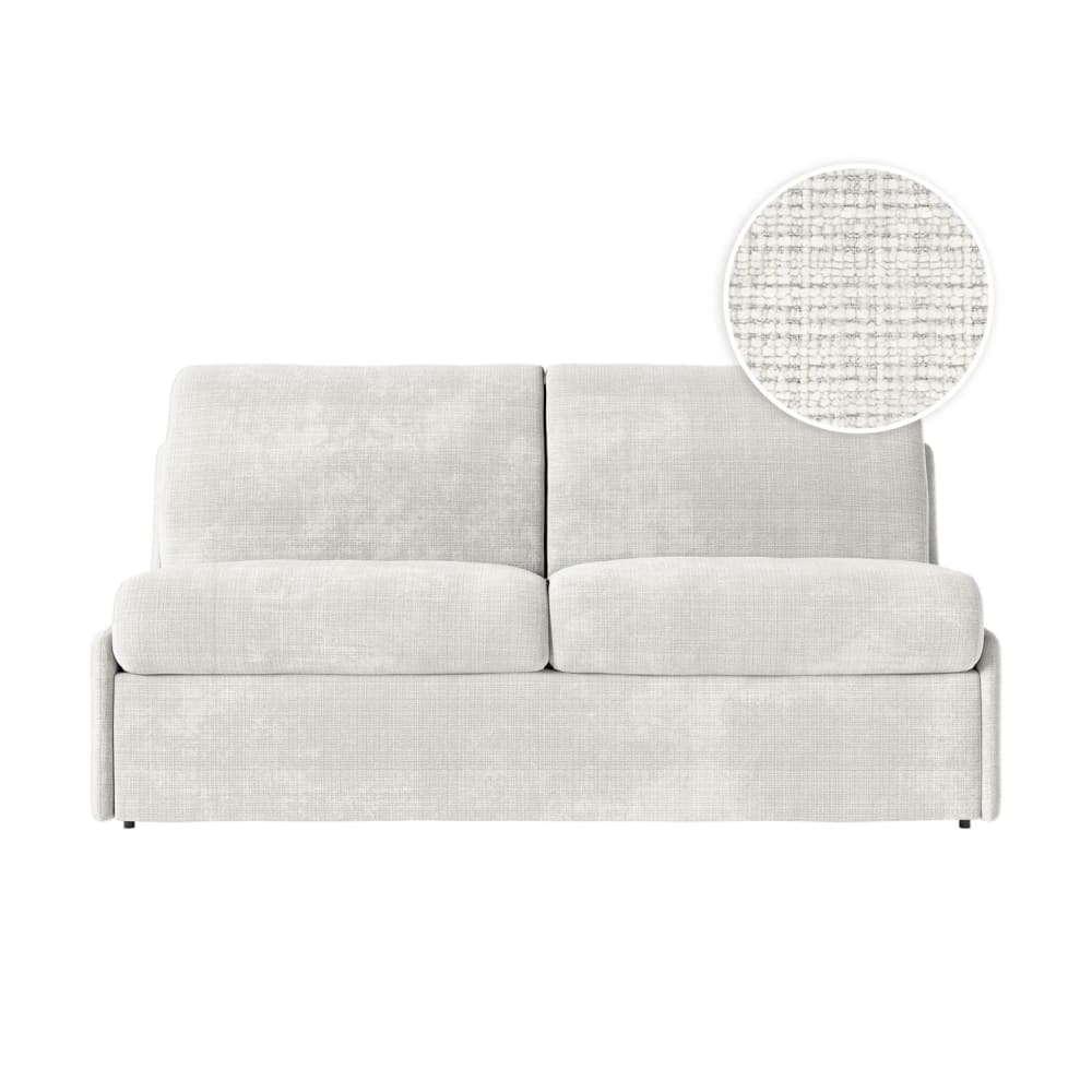 Canapé convertible couchage 140x190cm tissu beige matelas 13cm