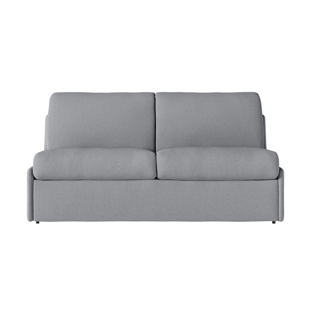 Canapé convertible couchage 140x190cm tissu gris clair matelas 13cm