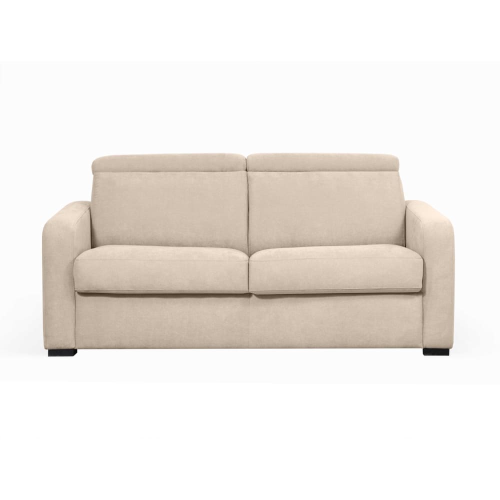 Canapé convertible couchage 160x190cm en tissu beige