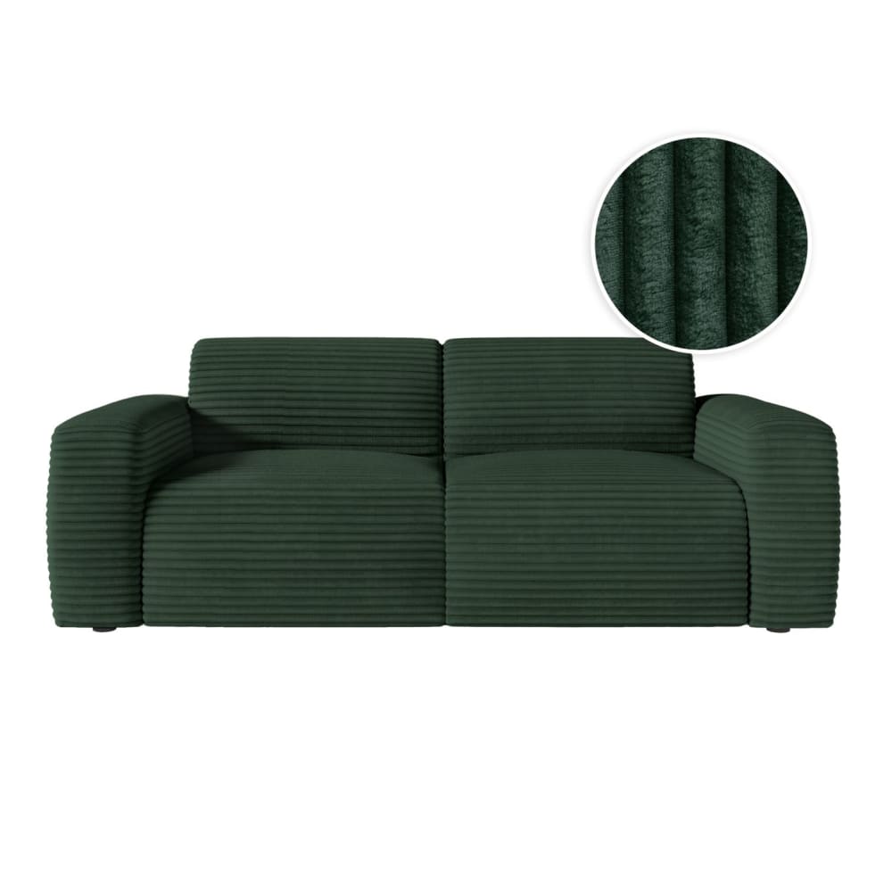 Canapé convertible couchage 160x190cm matelas 13cm velours vert foncé