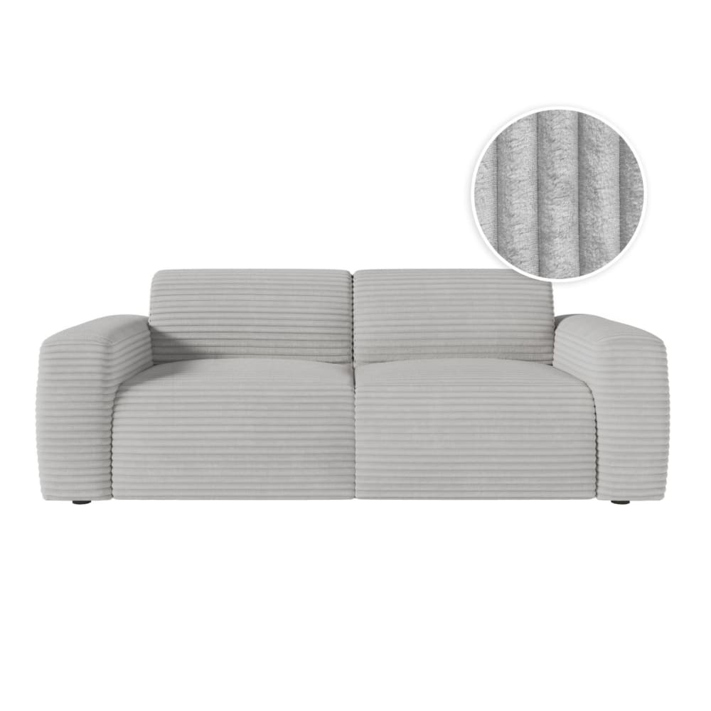 Canapé convertible couchage 160x190cm matelas 13cm velours gris clair