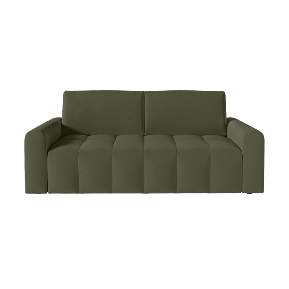 Canapé convertible couchage 140x190cm matelas 13cm tissu - Vert kaki