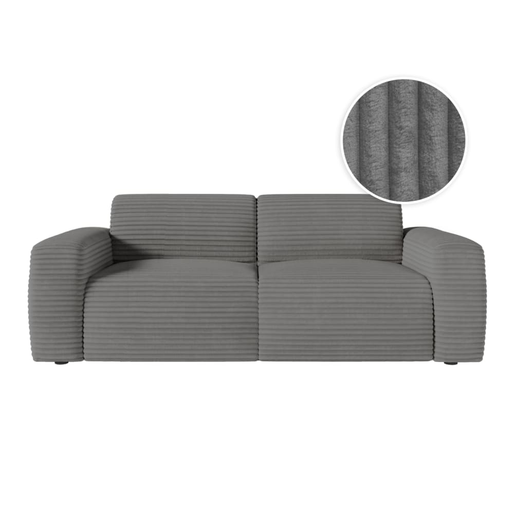 Canapé convertible couchage 140x190cm matelas 17cm velours gris foncé
