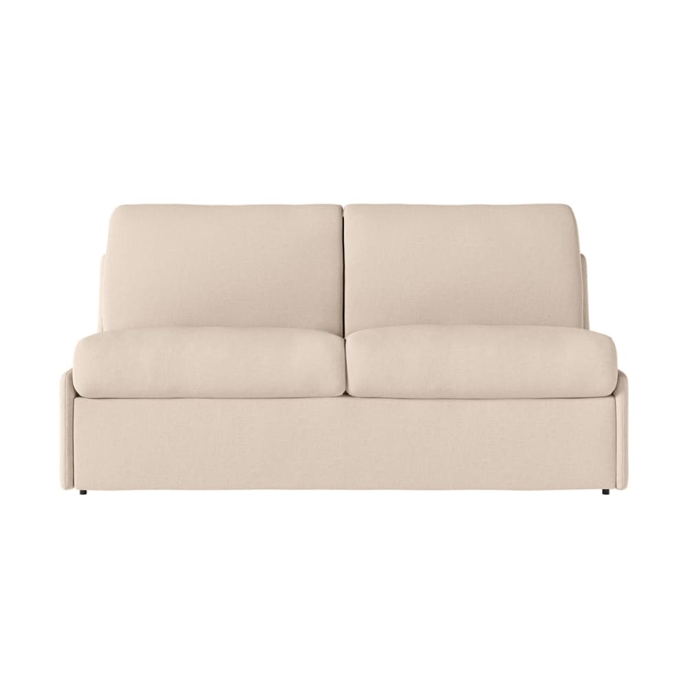 Canapé convertible couchage 160x190cm tissu beige matelas 13cm