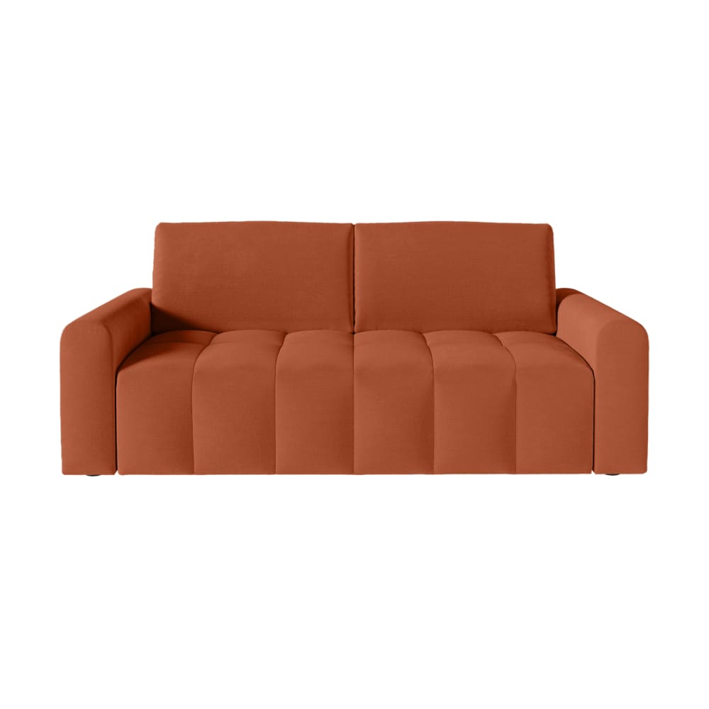 Canapé convertible couchage 140x190cm matelas 13cm tissu terracotta
