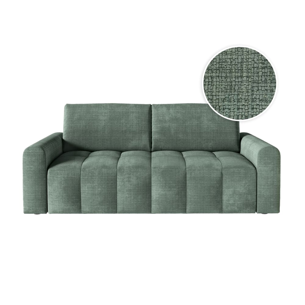 Canapé convertible couchage 140x190cm matelas 13cm tissu - Vert