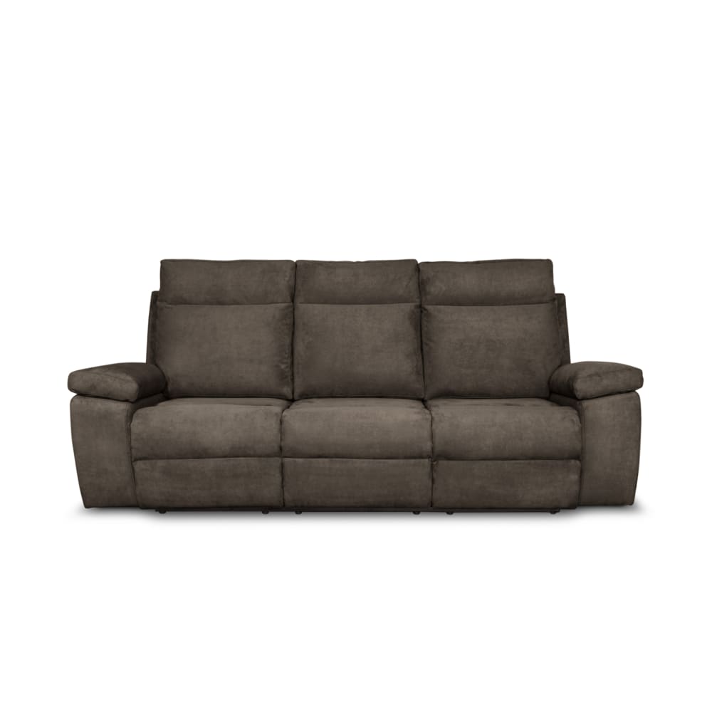 Canapé de Relaxation électrique 3 places en tissu - Taupe