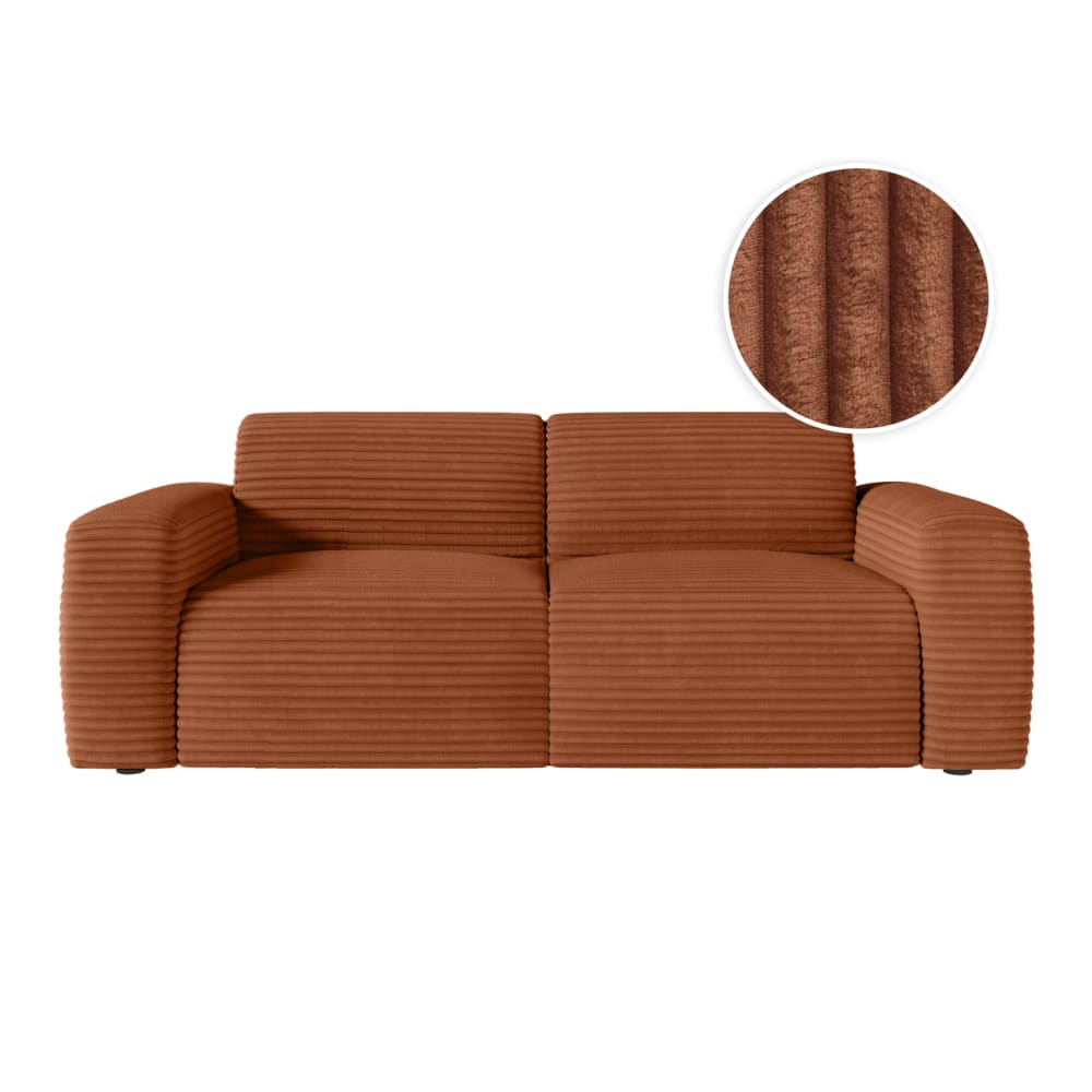 Canapé convertible couchage 140x190cm matelas 13cm velours terracotta