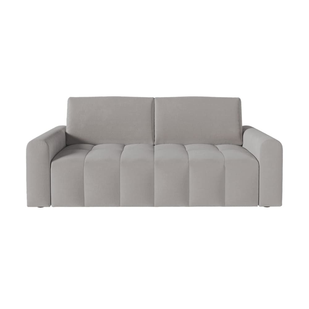 Canapé convertible couchage 140x190cm matelas 13cm tissu - Gris clair