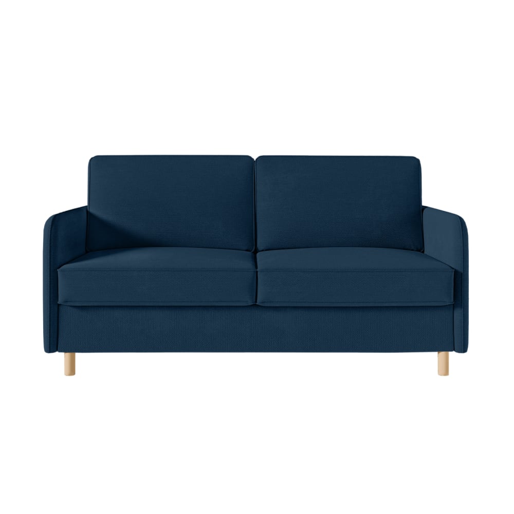 Canapé convertible couchage 160x190cm - matelas 14cm tissu bleu foncé