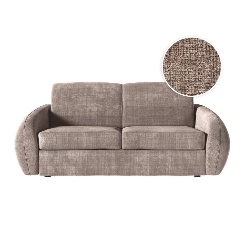 Canapé convertible couchage 160x190cm - matelas 17cm - tissu taupe