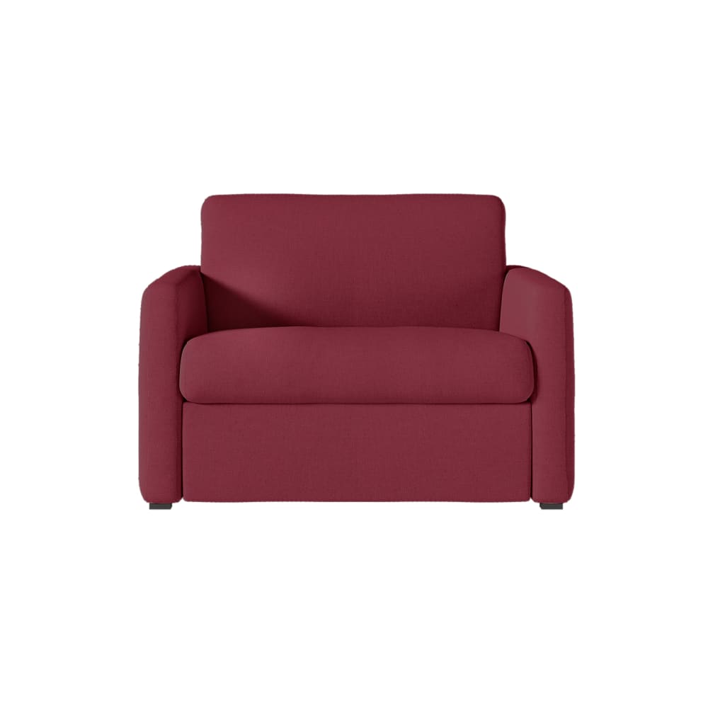 Fauteuil convertible couchage 70x190cm tissu bordeaux  matelas 13cm