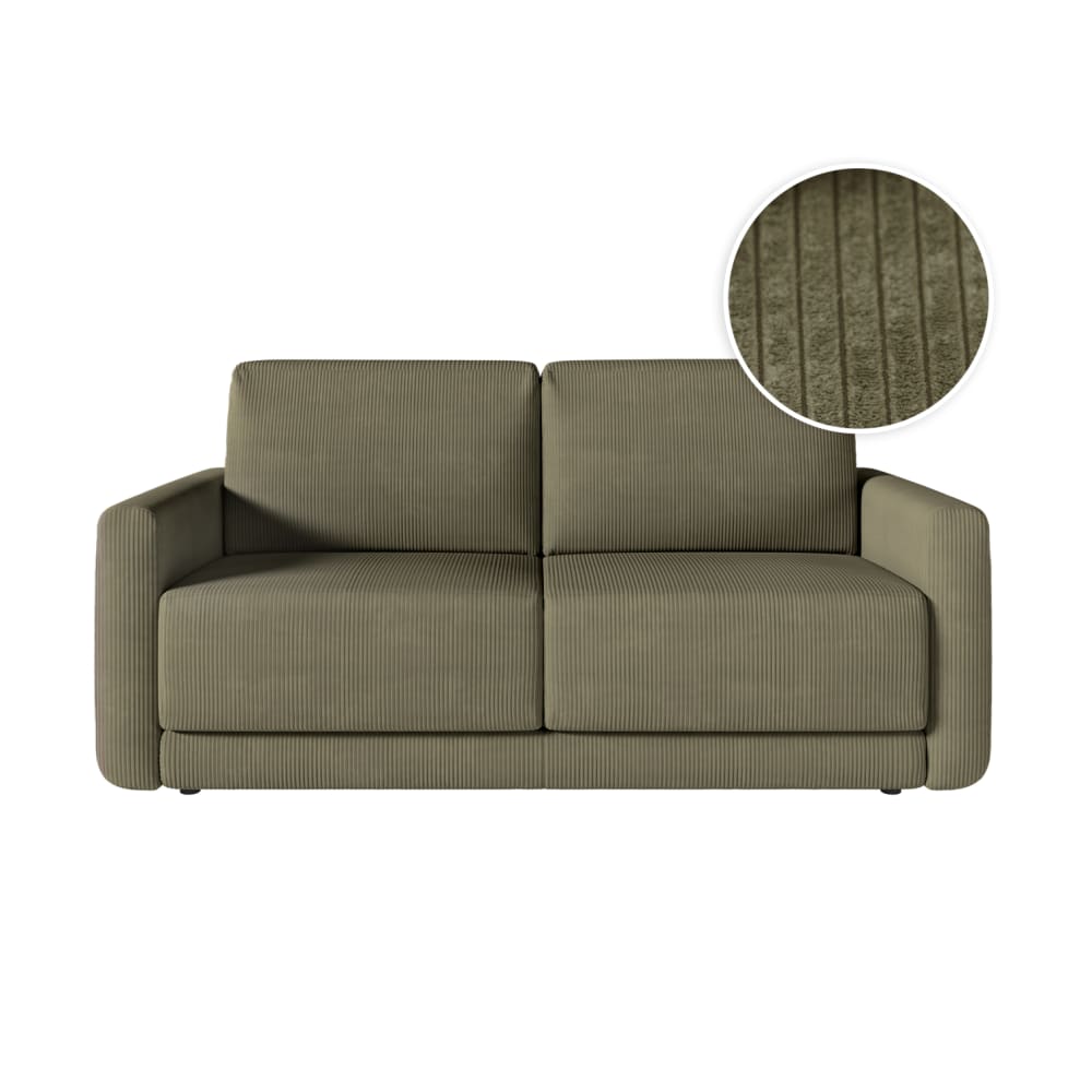 Canapé convertible couchage 160x190cm - matelas 17cm velours vert