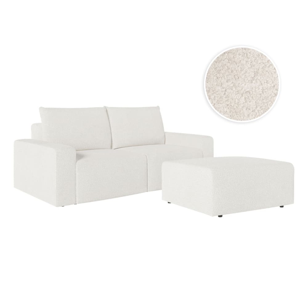 Pack canapé droit places pouf