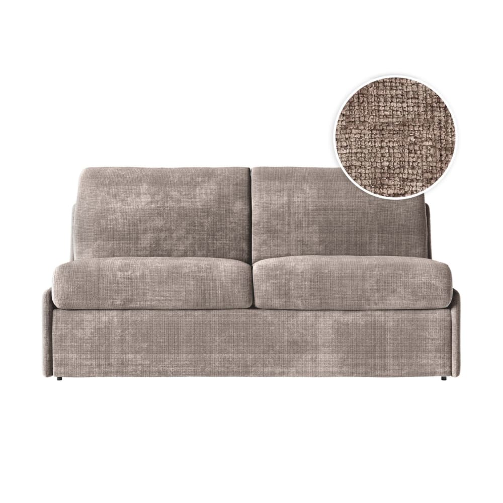Canapé convertible couchage 160x190cm tissu taupe matelas 13cm