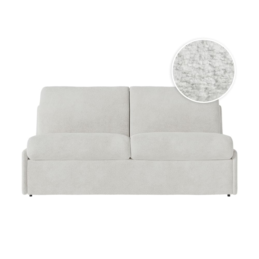 Canapé convertible couchage 140x190cm tissu bouclette matelas 13cm