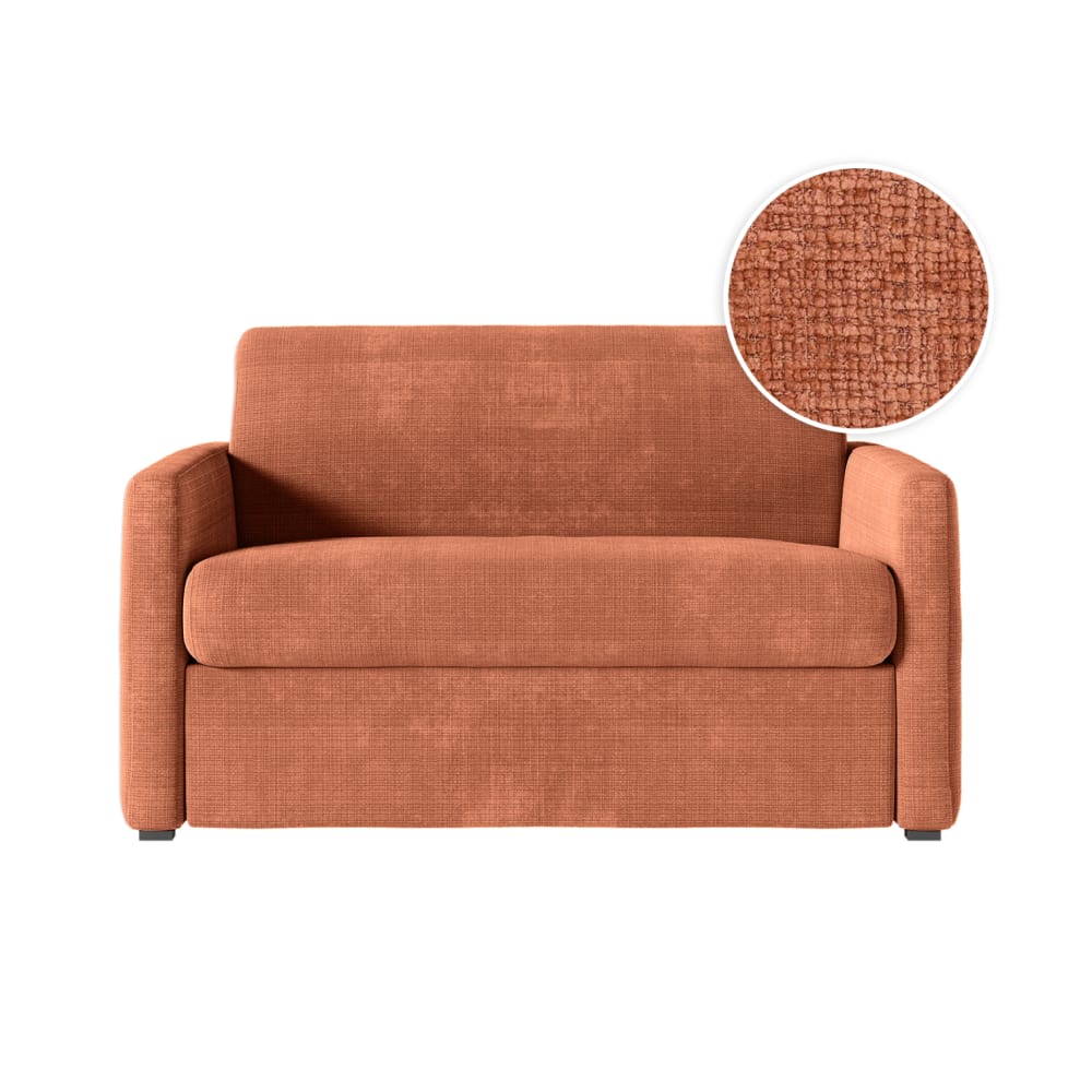 Fauteuil convertible couchage 100x190cm tissu terracotta  matelas 13cm