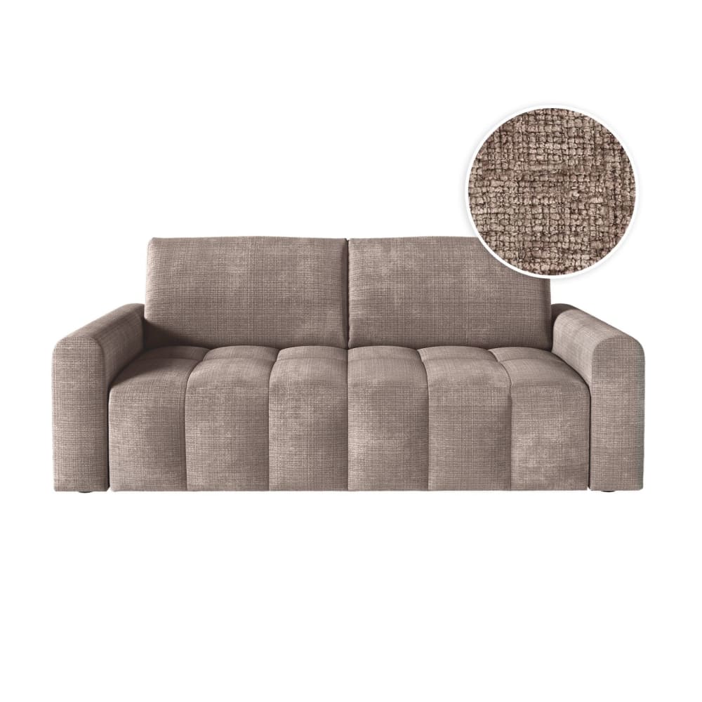 Canapé convertible couchage 140x190cm matelas 13cm tissu taupe