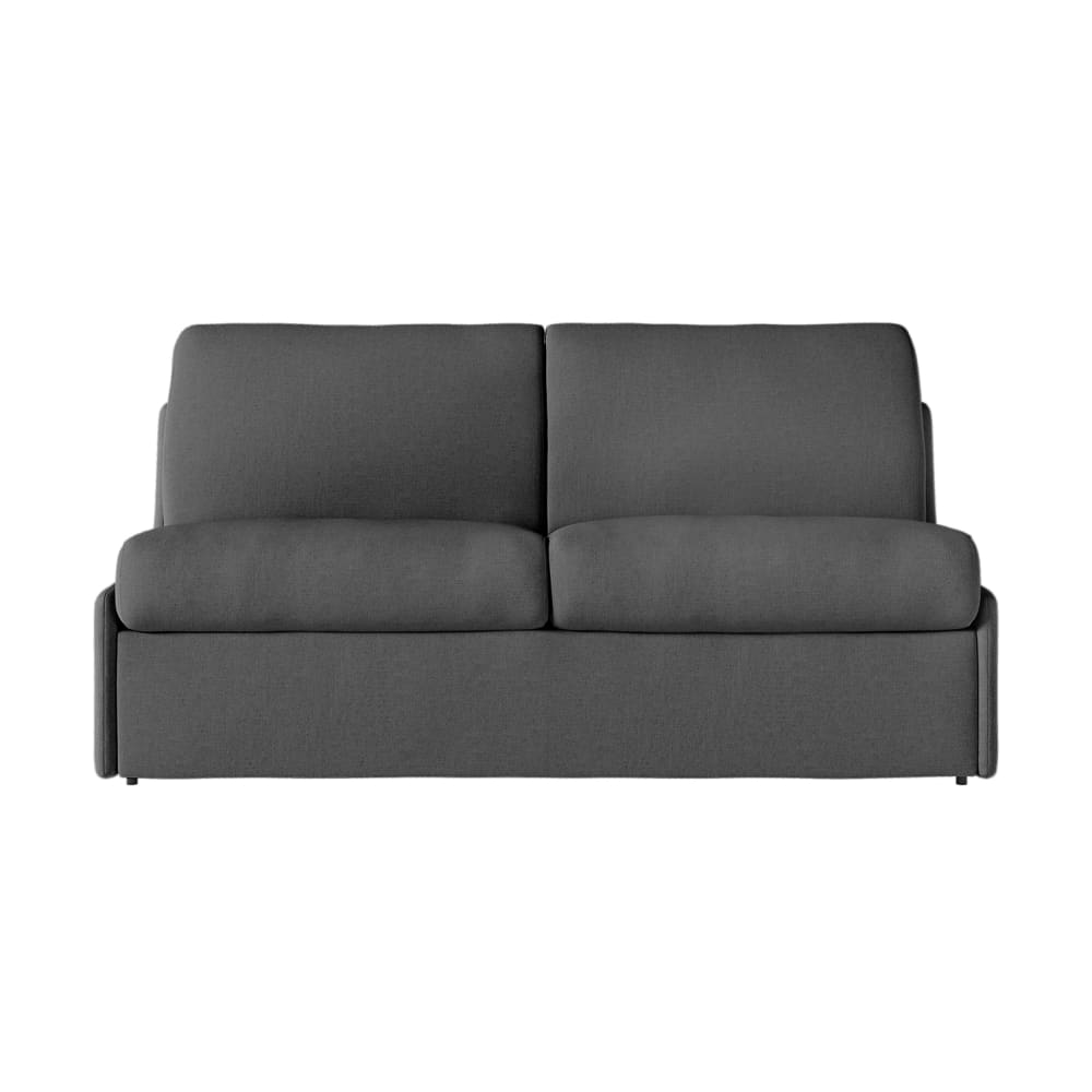Canapé convertible couchage 140x190cm tissu gris foncé matelas 13cm