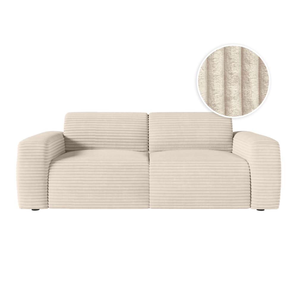 Canapé convertible couchage 140x190cm matelas 13cm velours beige