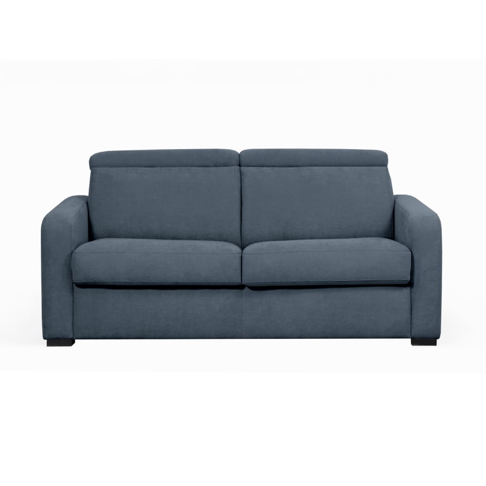 Canapé convertible couchage 140x190cm en tissu bleu foncé