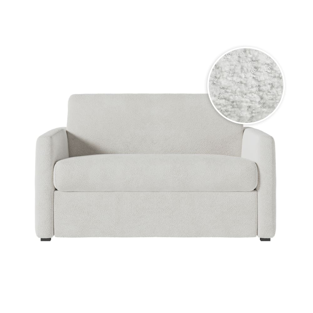 Fauteuil convertible couchage 100x190cm tissu bouclette matelas 13cm