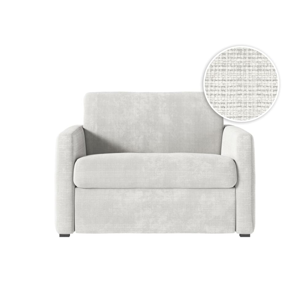 Fauteuil convertible couchage 70x190cm tissu beige  matelas 13cm