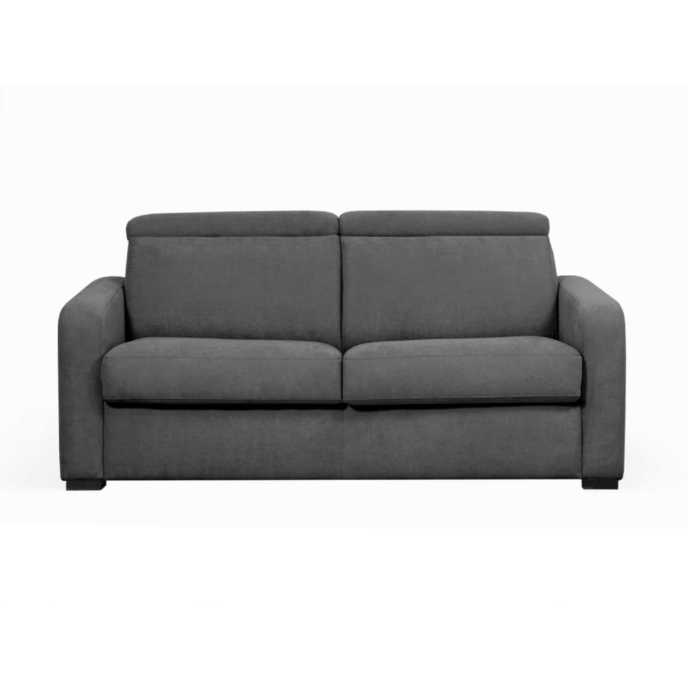 Canapé convertible couchage 160x190cm en tissu gris foncé