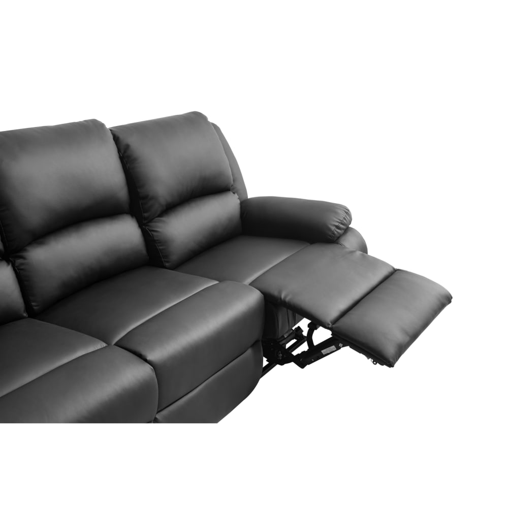 Canapé Relaxation électrique 3 places en Simili - Noir