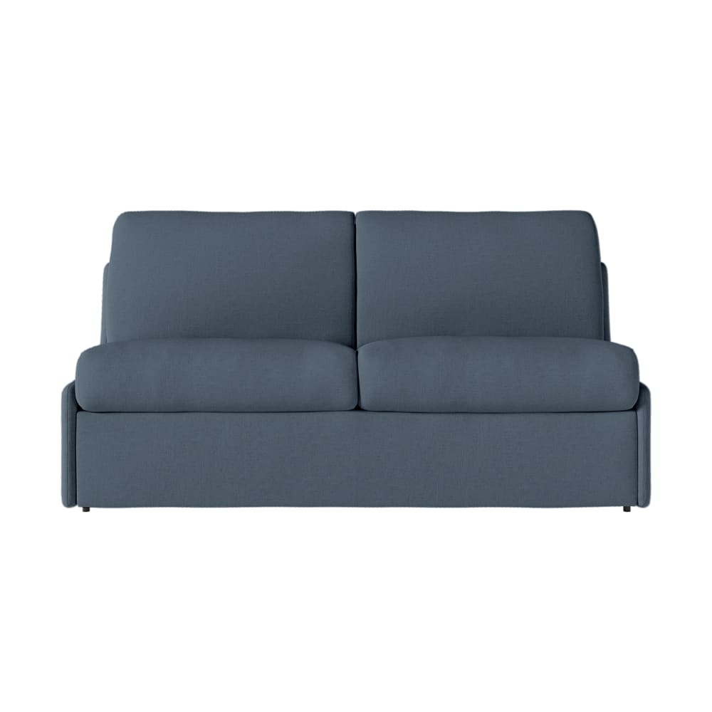 Canapé convertible couchage 160x190cm tissu bleu foncé matelas 13cm